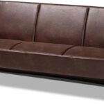 Dark Brown and Walnut Brown Finished Wood Sofa