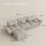 Oversized Modular Sectional Sailboat Sofa for Living Room with Adjustable Backrest Sectional Couches Large Deep Sofa Set 3 Seats Big with Ottoman Comfy Cloud Couch for House Office - Image 2