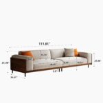 Modern 4-Seater Sofa for Living Room - Comfortable  Couch with Wood Frame and Metal Legs, Easy Assembly, Ideal for Office, Apartment, or Living Room, 111.81", Grey - Image 2