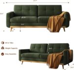 67.7” Loveseat Sofa, Mid Century Modern Decor Love Seat Couches for Living Room, Button Tufted Upholstered Small Couch for Bedroom, Solid and Easy to Install Love Seats Furniture (Green, 67.7inch) - Image 2