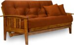 Wood Futon Frame - Full Size (Frame Only), Transform to 3 Positions - Sofa, Lounger, Bed