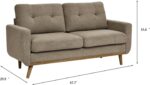 Medieval Modern Upholstered Plush Sofa, Solid Wood Legs, Sturdy and Easy-to-Install Living Room Office Apartment Small Sofa, Khaki - Image 2