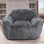 Bean Bag Chair Bean Bag Chairs for Adults Comfy Beanbag Chair with Spacious Design Oversized Bean Bag Sofa with Armrest Giant Bean Bag Chair with Filler for Living Room Bedroom (Grey)