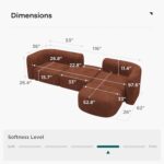 Luxury Modern Tight Curved Back Velvet Sofa, Minimalist Style Comfy Couch for Living Room Apartment, 4 Seater Modular Sectional, Tangerine - Image 2