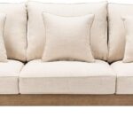 Natural and White Wood Outdoor Sofa, Natural/White