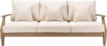 Natural and White Wood Outdoor Sofa, Natural/White
