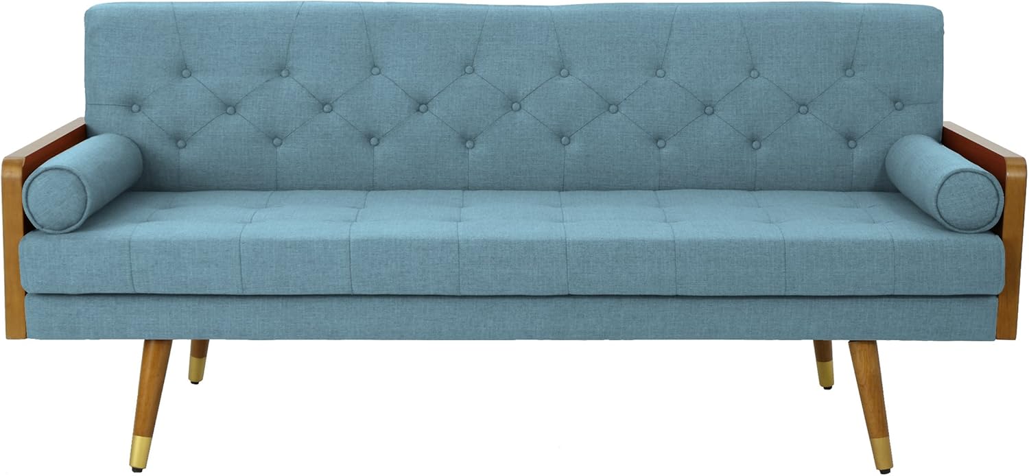 81GqWQ49j6L._AC_SL1500_.jpg Aidan Mid Century Modern Tufted Fabric Sofa, Blue - Image 1