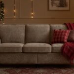 Nailhead Sofa, 81.5" Rolled Arms Couch with Nailhead Trim, 3-Seater Couch with Wooden Legs, Comfy Springs Seat Cushion, Mid-Century Sofa for Living Room, Farmhouse, Apartment, Brown