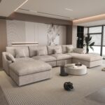 Modular Sectional Sofa for Living Room, Down Filled 160" U Shaped Couch with Ottoman,Modern 6 Seater Convertible Couches,All Covers Washable&Replaceable - Image 2