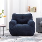 3FT Medium Bean Bag Chair with Filler - Comfy Soft Teddy Accent Chair Lounger Sofa - Bean Bag Chairs for Adults, Teens, Kids - Gift Choice (Blue)