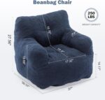 3FT Medium Bean Bag Chair with Filler - Comfy Soft Teddy Accent Chair Lounger Sofa - Bean Bag Chairs for Adults, Teens, Kids - Gift Choice (Blue) - Image 2