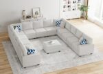 Modular Sectional Sofa L Shaped Couch with Ottoman Modern Reversible Corner Sectional Couch for Living Room