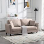 81.5" Modern Minimalist Sofa with Solid Wood Frame, Sturdy and Durable, Suitable for Living Room, Office, etc.Light Brown